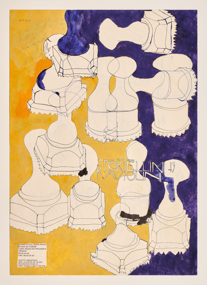 objects tortellini raviolini 2012 ink on paper 30×21cm — sabine steinmair