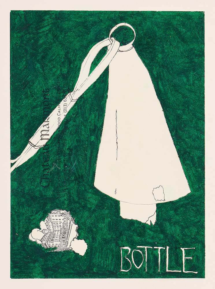 objects bottle 2014 ink on paper 21×15cm — sabine steinmair
