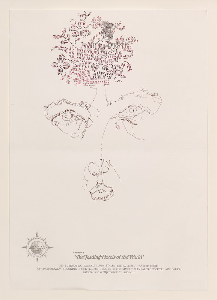 portraiture selbstportrait mit cornucopia 2012 ink on paper 30×21cm — sabine steinmair