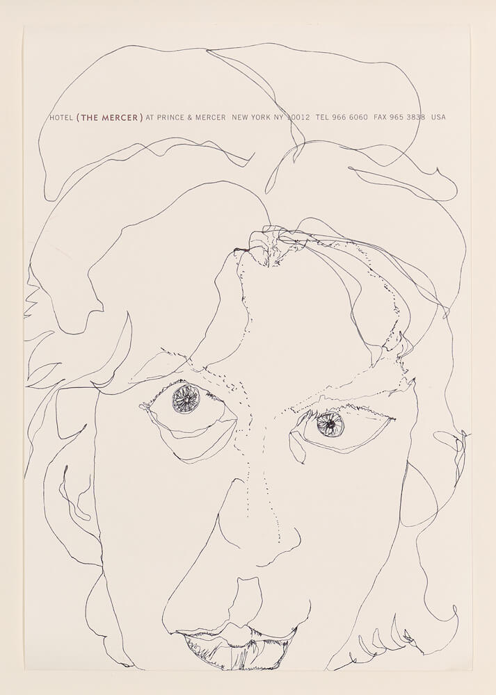 portraiture selbstportrait mit haar 2011 ink on paper 32×25cm — sabine steinmair