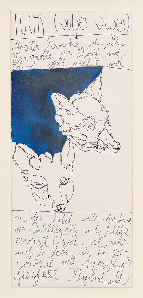 tiere fuchs 2012 ink on paper 21×9cm — sabine steinmair