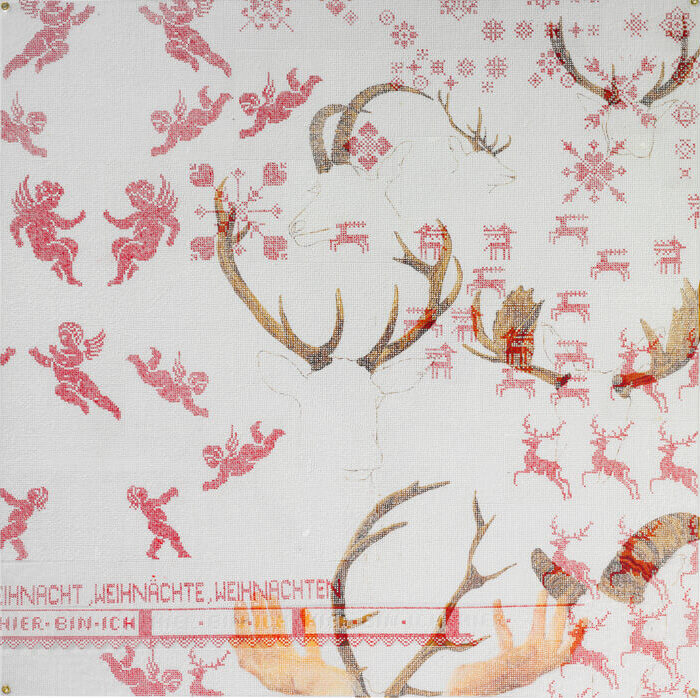 transparencies weihnacht-e-n 2009 oil on acetate 70×70cm — sabine steinmair